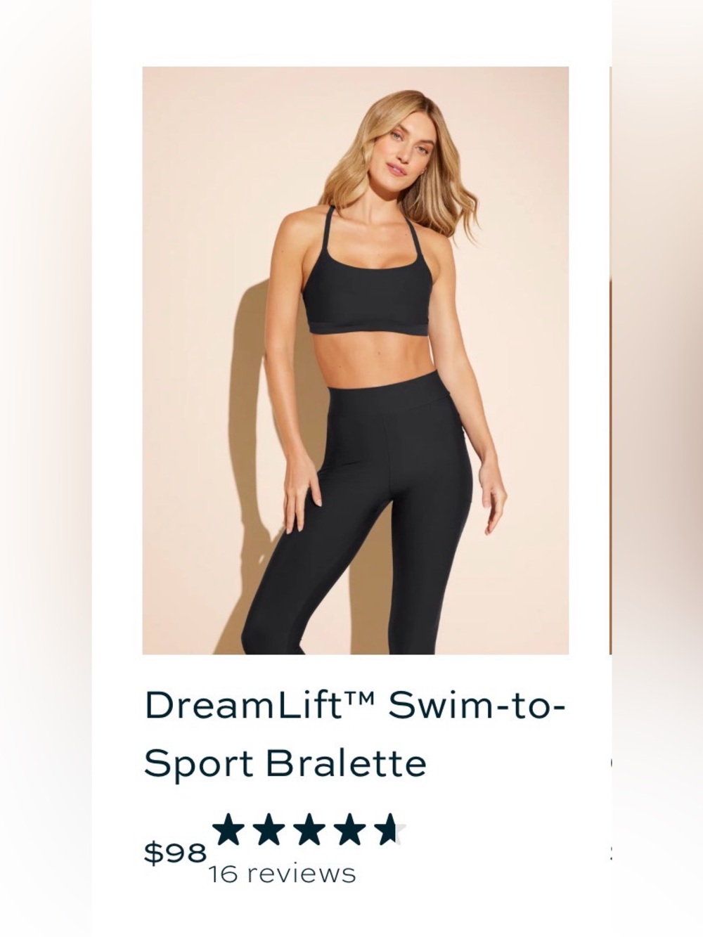 DreamLift™ Swim-to-Sport Bralette — Black
